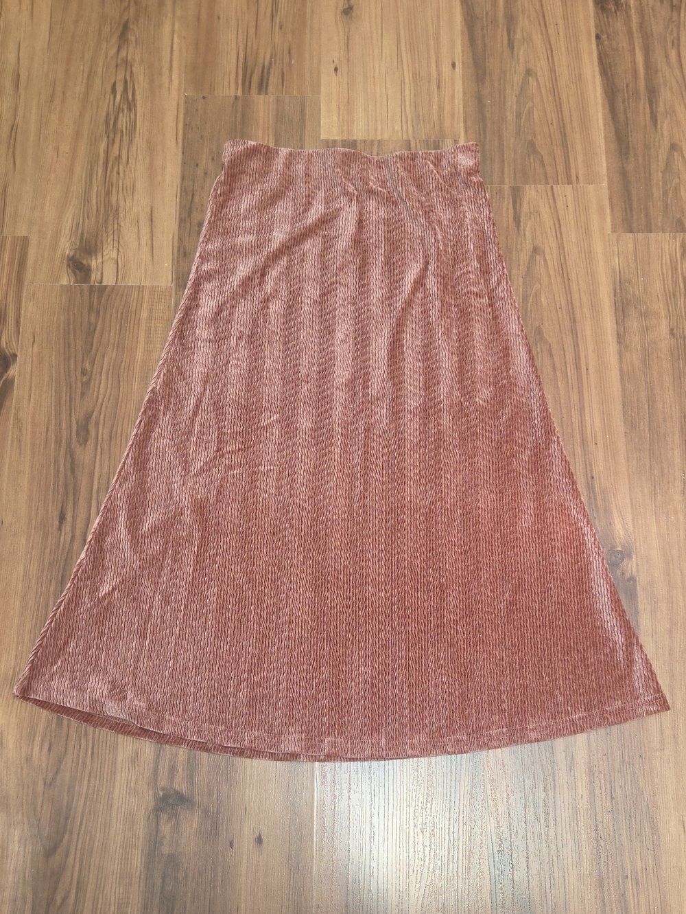 Hem & Thread Rose Dust Velvet A-Line Skirt